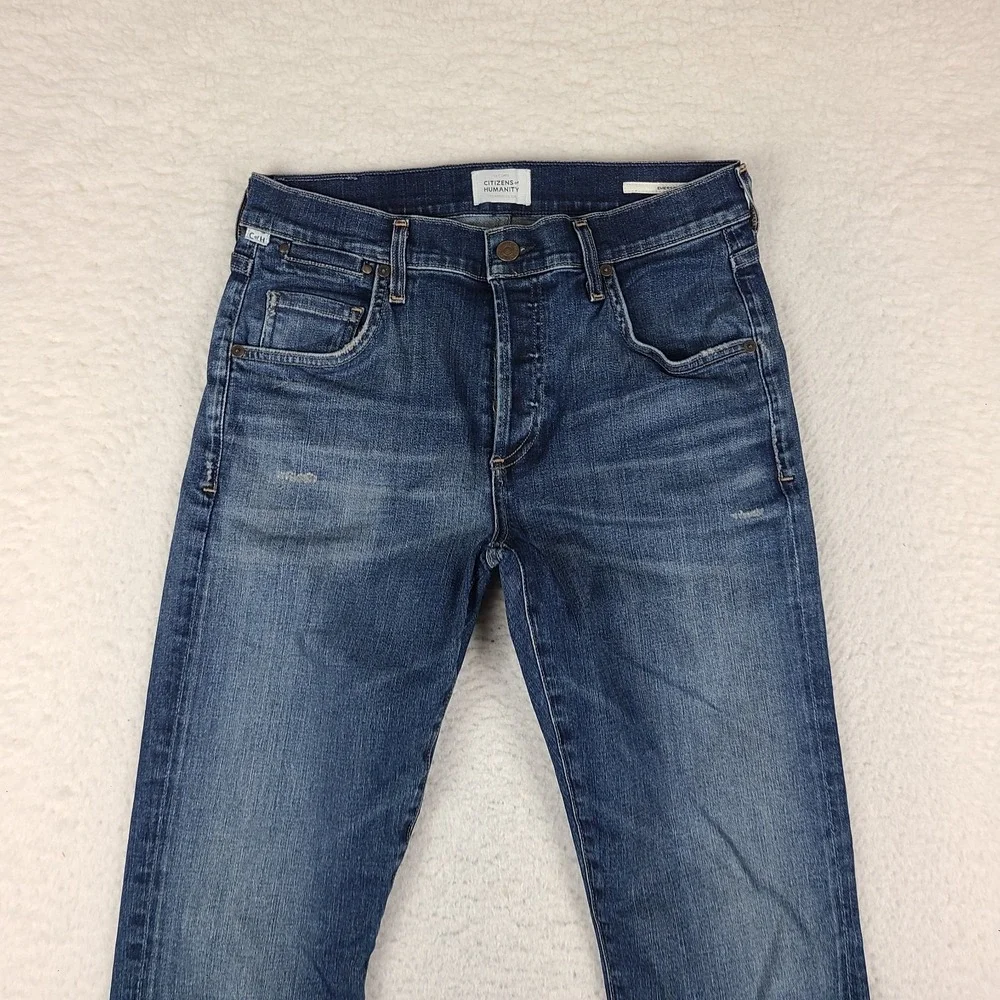 Citizens Of Humanity Jeans Women 25 Blue Emerson Button Fly Slim Boyfriend Denim